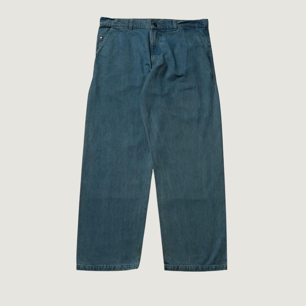 Arpenteur 5 Pocket Jeans Bleach Indigo Cotton Relaxed Straight Leg Size 36 Blue